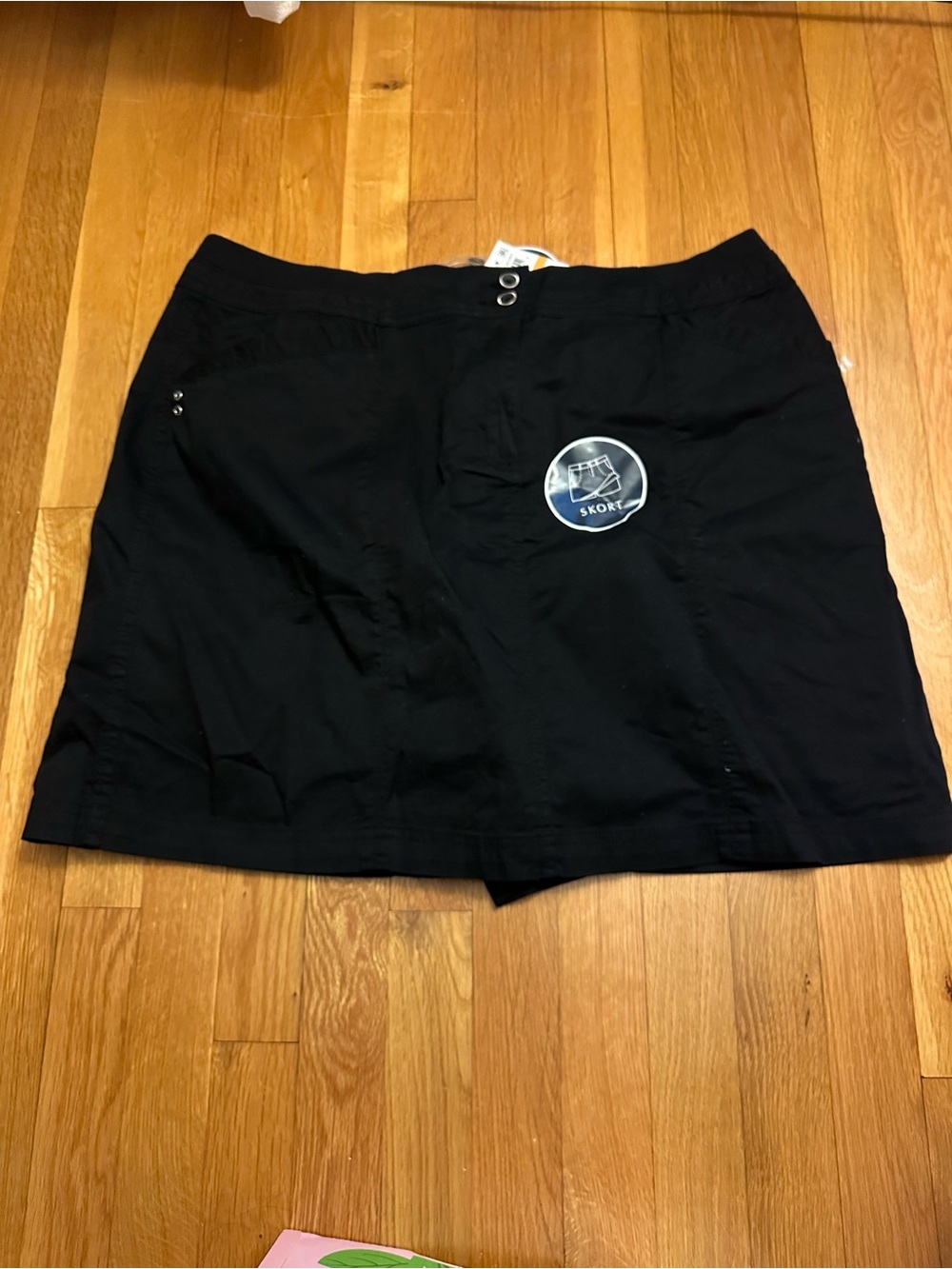 Karen Scott Black Active Skort with Snap Waist